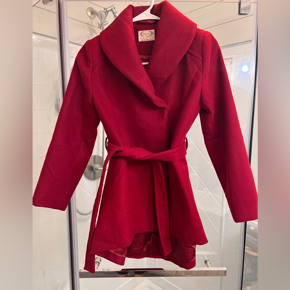 Size 14 Joyfolie Scarlett red EUC coat